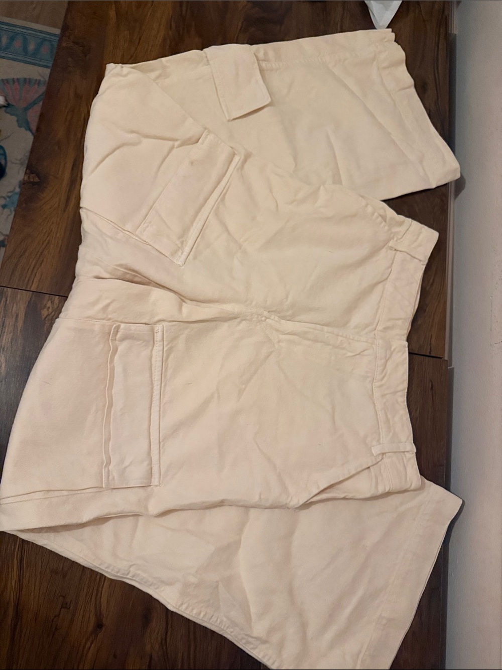 Zara Cream Utility Bermuda Shorts